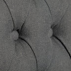 Tufted Gray and Brown Upholstered Linen Wing Back Dining Side Chair  Warm Home View