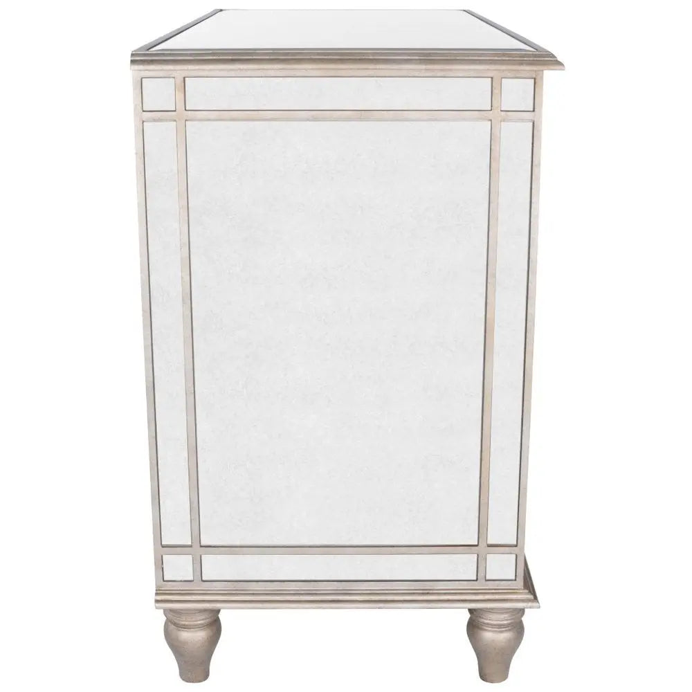 Rectangle Mirrored 3 Drawer Console Storage Chest  Warm Home View