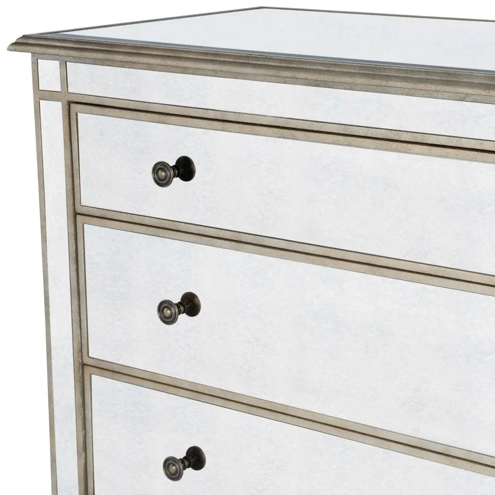 Rectangle Mirrored 3 Drawer Console Storage Chest  Warm Home View
