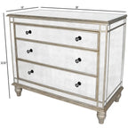 Rectangle Mirrored 3 Drawer Console Storage Chest  Warm Home View