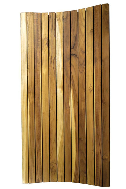 40" Brown Teak Slat Non Slip Bath Mat  Warm Home View