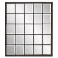 Rectangular Antique Black Finish Mirror With Beveled Edge  Warm Home View