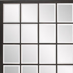 Rectangular Antique Black Finish Mirror With Beveled Edge  Warm Home View