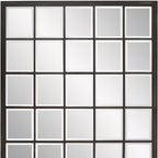 Rectangular Antique Black Finish Mirror With Beveled Edge  Warm Home View