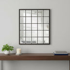 Rectangular Antique Black Finish Mirror With Beveled Edge  Warm Home View
