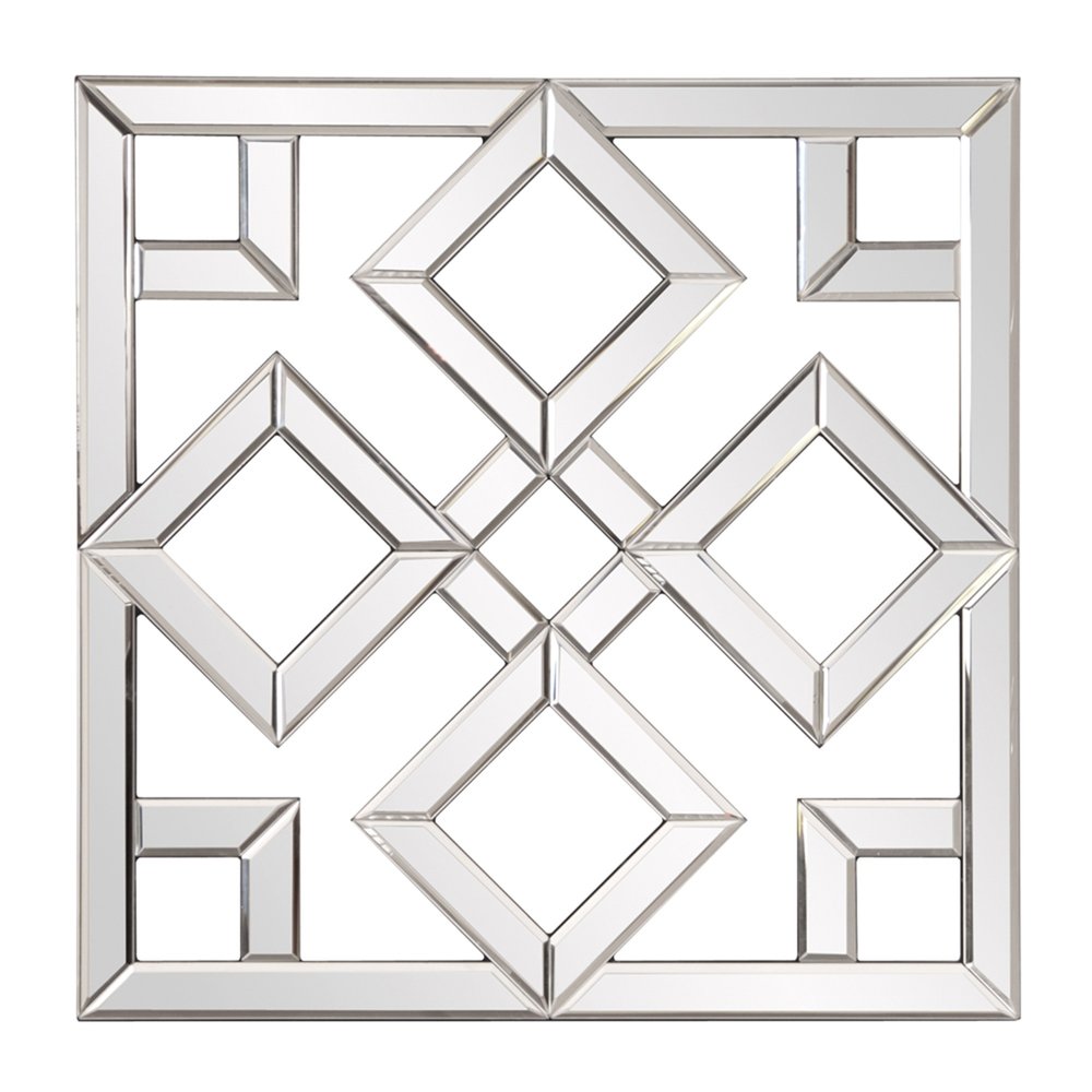 Interlocking Mirrored Squares With Lattice Design  Warm Home View