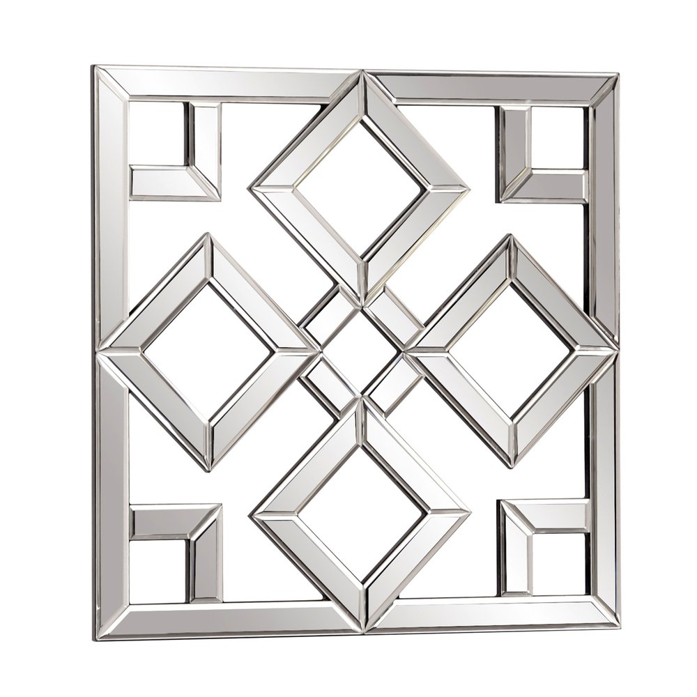 Interlocking Mirrored Squares With Lattice Design  Warm Home View