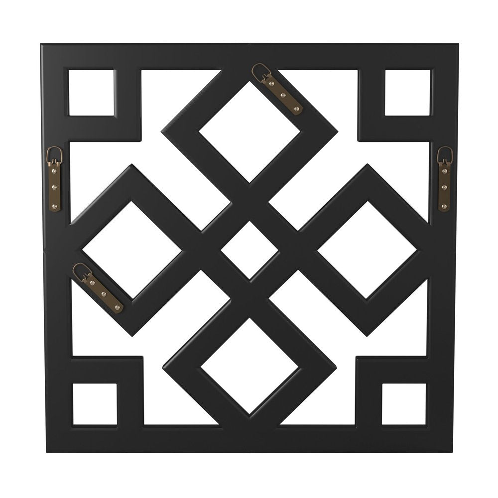 Interlocking Mirrored Squares With Lattice Design  Warm Home View