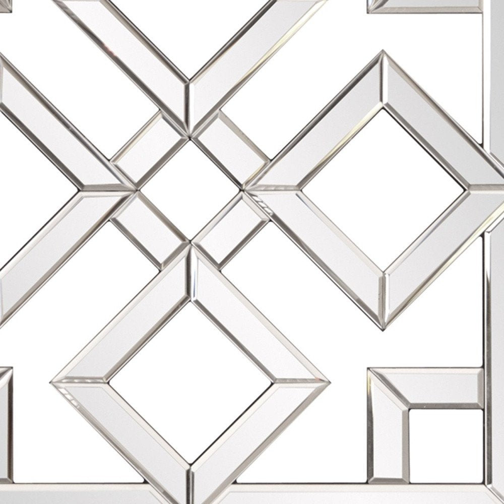 Interlocking Mirrored Squares With Lattice Design  Warm Home View
