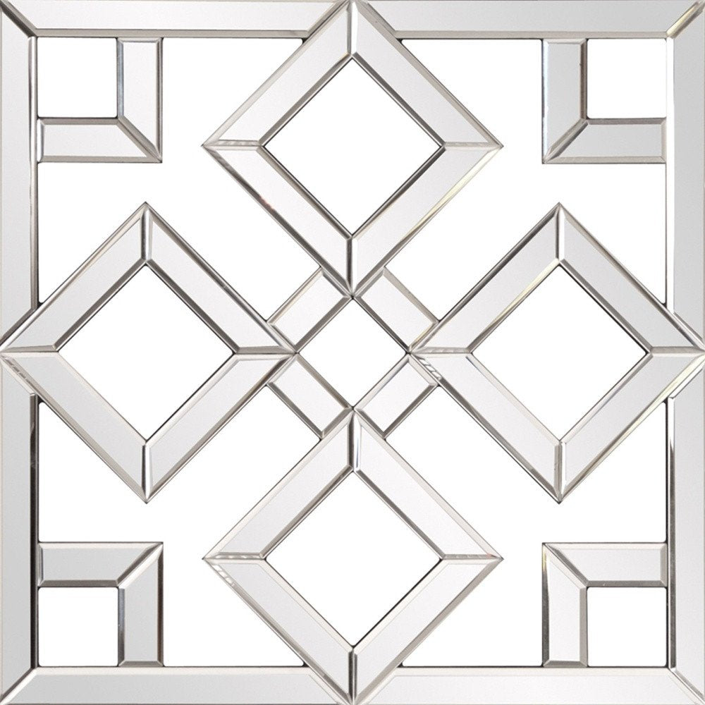 Interlocking Mirrored Squares With Lattice Design  Warm Home View