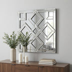 Interlocking Mirrored Squares With Lattice Design  Warm Home View