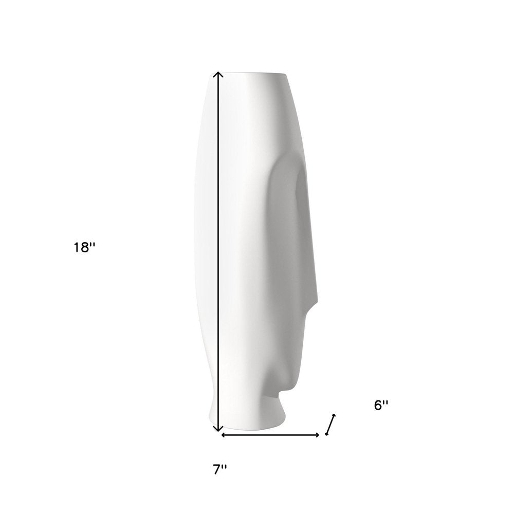 Set of Two Ceramic White Cylinder Table Vases  Warm Home View