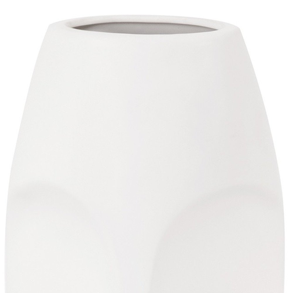 Set of Two Ceramic White Cylinder Table Vases  Warm Home View