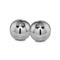 Set of Two Silver Buffed Aluminum Decorative Orb Tabletop Sculpture  Warm Home View