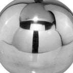 Set of Two Silver Buffed Aluminum Decorative Orb Tabletop Sculpture  Warm Home View
