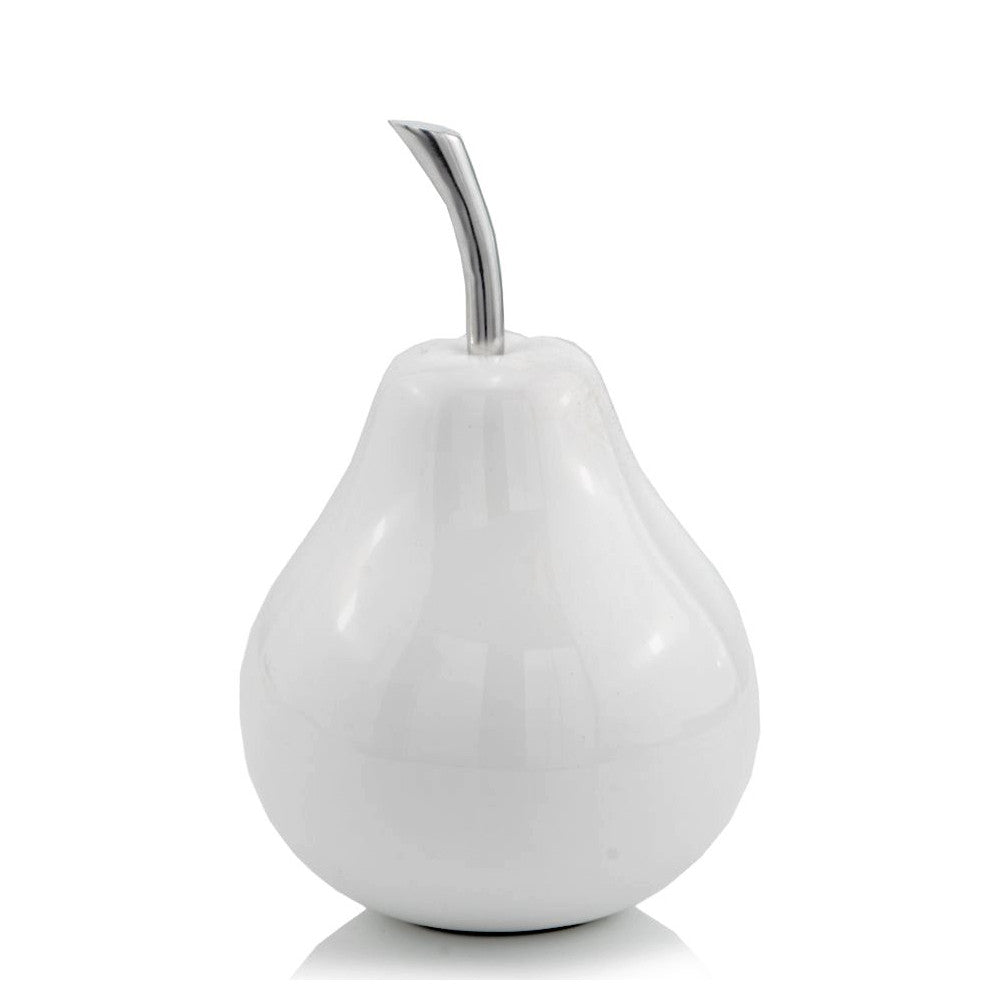 White Medium  Pear Shaped Aluminum Accent Home Decor  Warm Home View