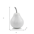 White Medium  Pear Shaped Aluminum Accent Home Decor  Warm Home View