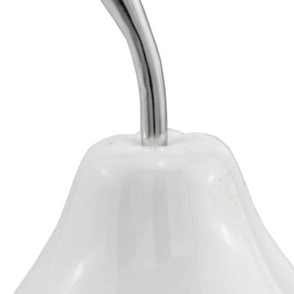 White Medium  Pear Shaped Aluminum Accent Home Decor  Warm Home View