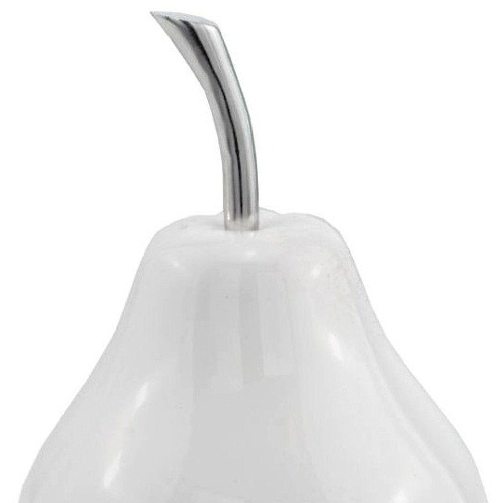 White Medium  Pear Shaped Aluminum Accent Home Decor  Warm Home View