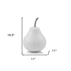 White Medium  Pear Shaped Aluminum Accent Home Decor  Warm Home View