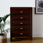 New Merlot Chest With 5 Chambared Drawer  Warm Home View
