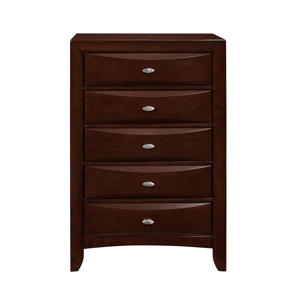 New Merlot Chest With 5 Chambared Drawer  Warm Home View