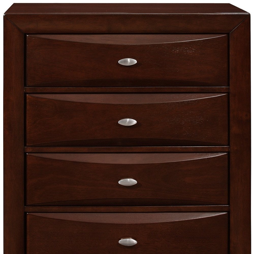 New Merlot Chest With 5 Chambared Drawer  Warm Home View