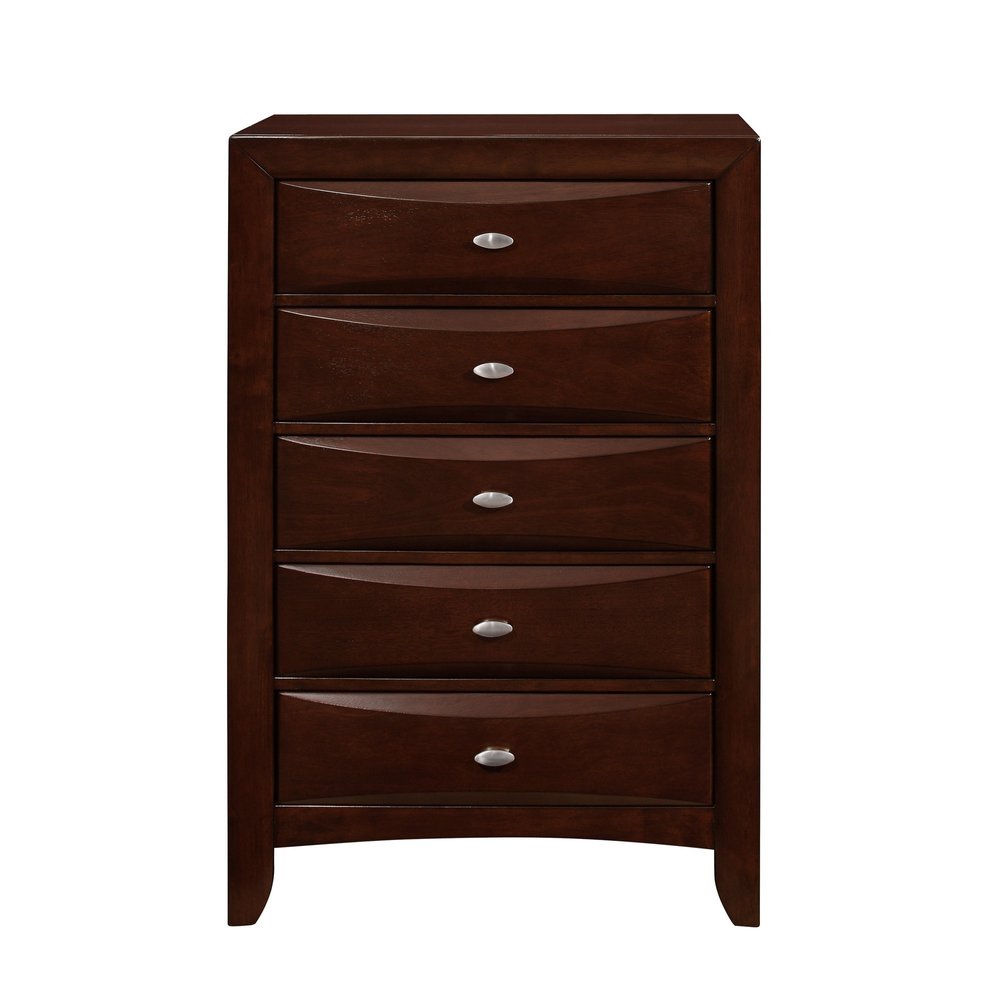 New Merlot Chest With 5 Chambared Drawer  Warm Home View