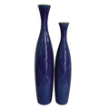 Set of Two Cobalt Cylinder Ceramic Table Vase  Warm Home View