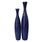 Set of Two Cobalt Cylinder Ceramic Table Vase  Warm Home View