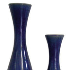 Set of Two Cobalt Cylinder Ceramic Table Vase  Warm Home View