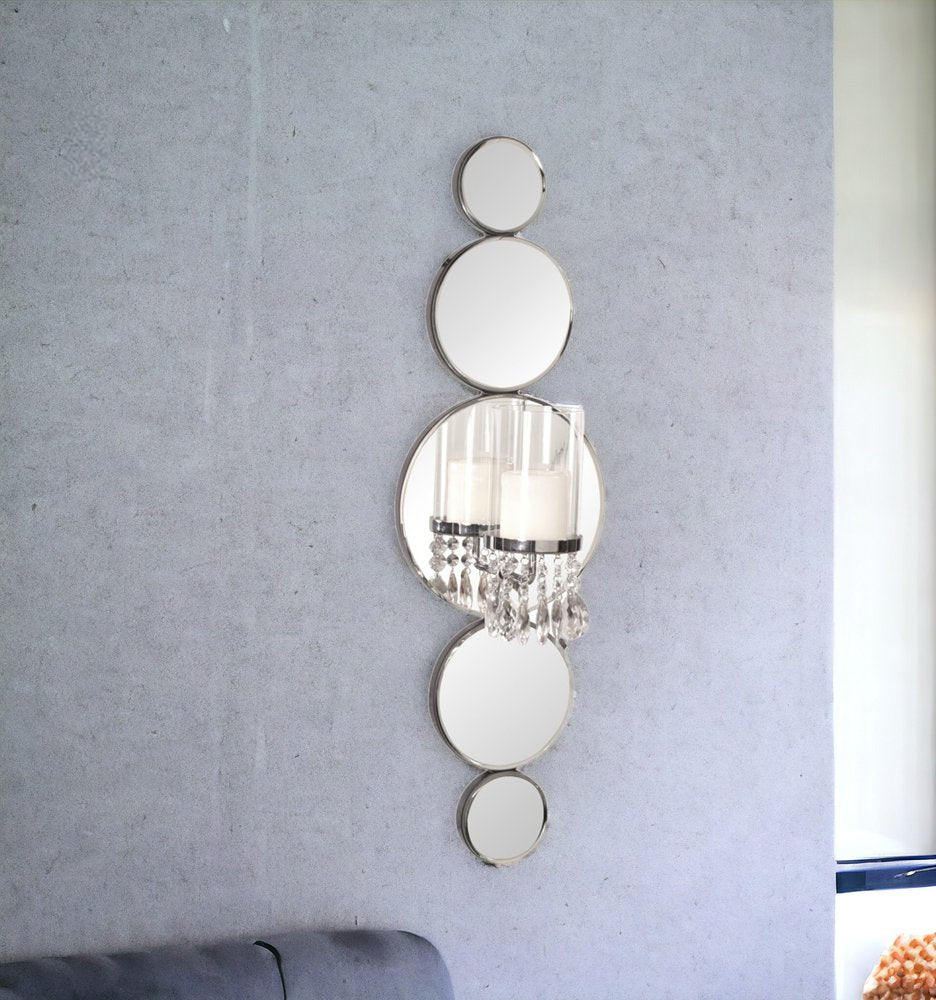 Silver and Clear Modern Bling Mirrored Wall Sconce  Warm Home View