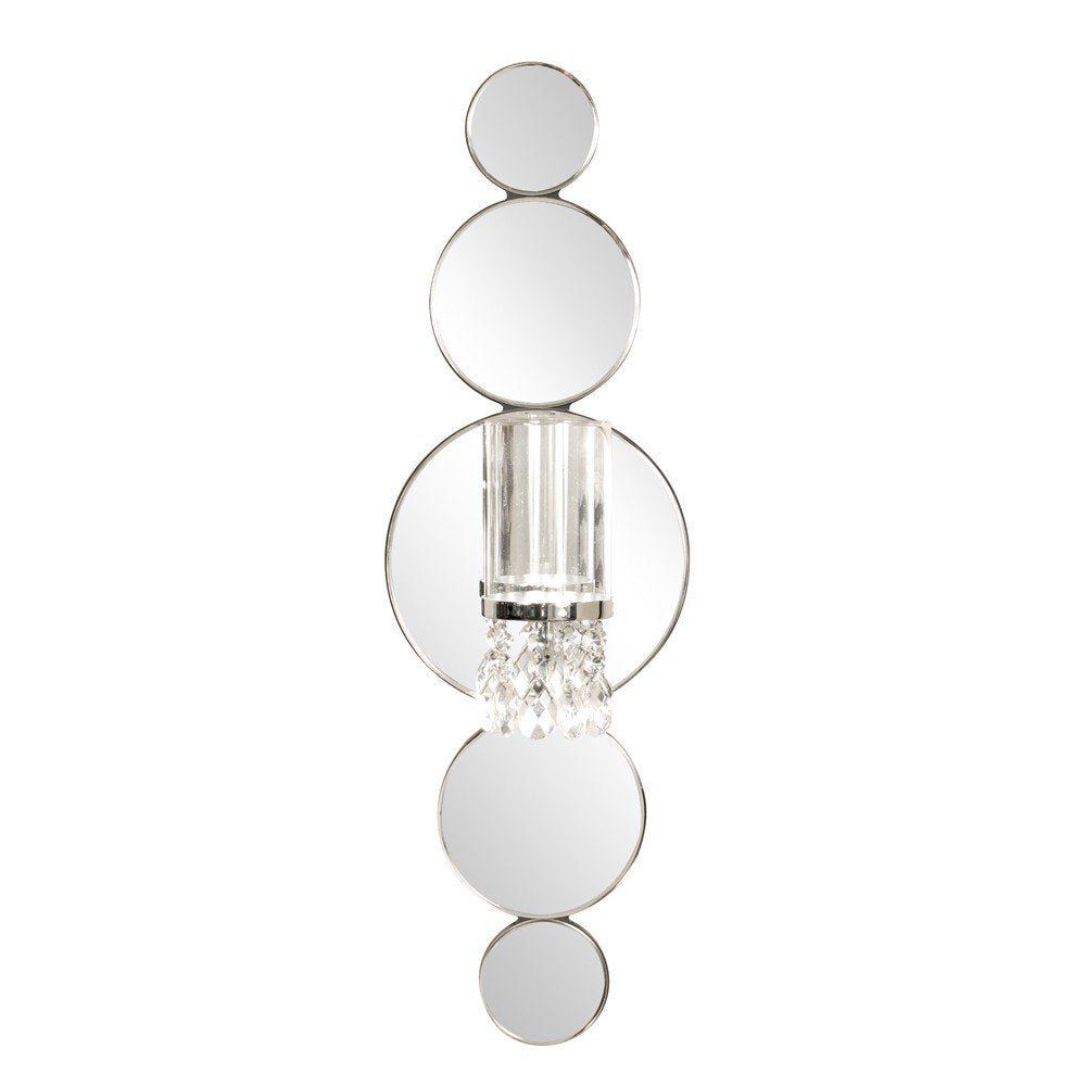 Silver and Clear Modern Bling Mirrored Wall Sconce  Warm Home View