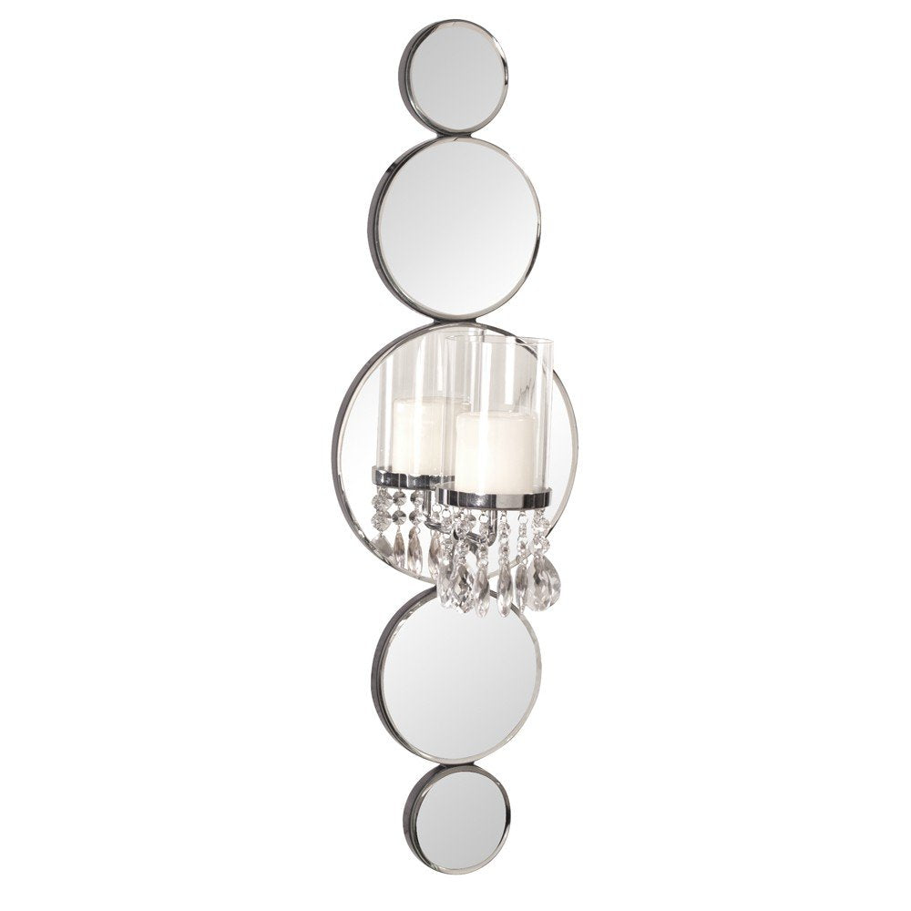 Silver and Clear Modern Bling Mirrored Wall Sconce  Warm Home View