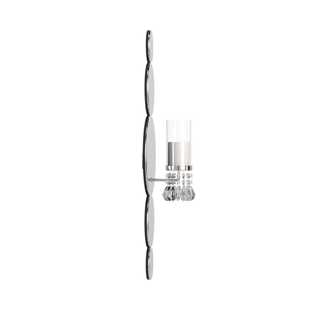 Silver and Clear Modern Bling Mirrored Wall Sconce  Warm Home View
