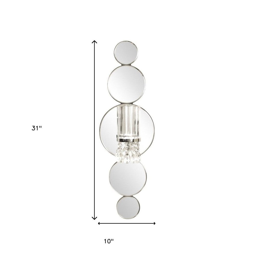 Silver and Clear Modern Bling Mirrored Wall Sconce  Warm Home View