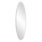 Oval Shaped Frameless Mirror  Warm Home View