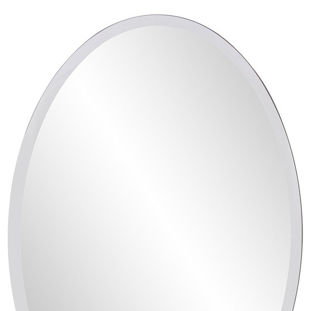 Oval Shaped Frameless Mirror  Warm Home View