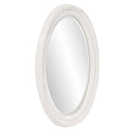 Oval Mirror In A Glossy White Wood Frame  Warm Home View