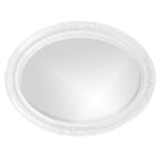 Oval Mirror In A Glossy White Wood Frame  Warm Home View