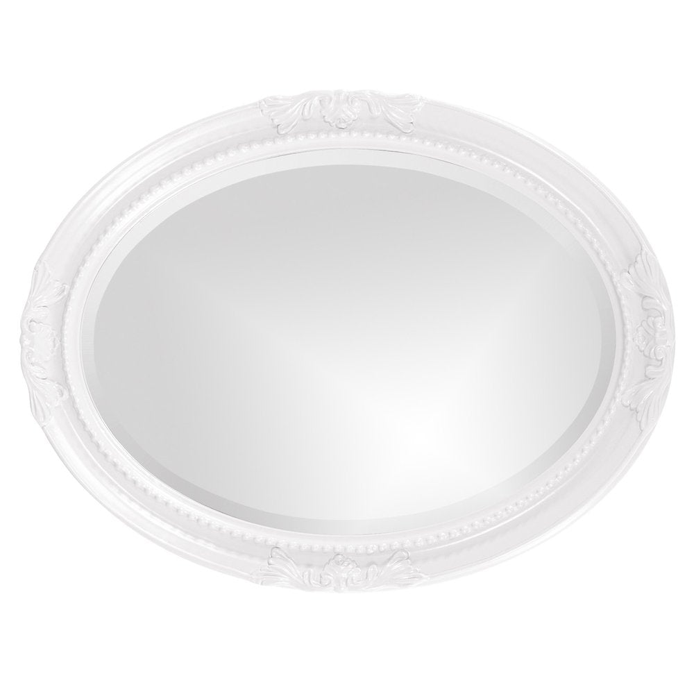 Oval Mirror In A Glossy White Wood Frame  Warm Home View