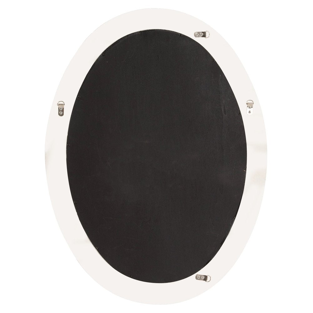 Oval Mirror In A Glossy White Wood Frame  Warm Home View