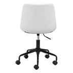White and Black Adjustable Swivel Faux Leather Rolling Office Chair  Warm Home View