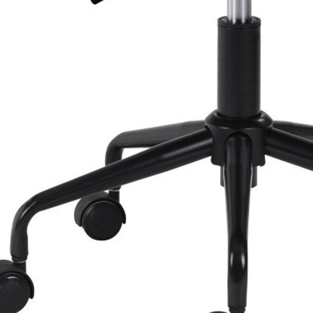 White and Black Adjustable Swivel Faux Leather Rolling Office Chair  Warm Home View