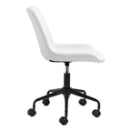 White and Black Adjustable Swivel Faux Leather Rolling Office Chair  Warm Home View