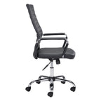 Silver and Black Adjustable Swivel Faux Leather Rolling Conference Office Chair  Warm Home View