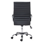 Silver and Black Adjustable Swivel Faux Leather Rolling Conference Office Chair  Warm Home View
