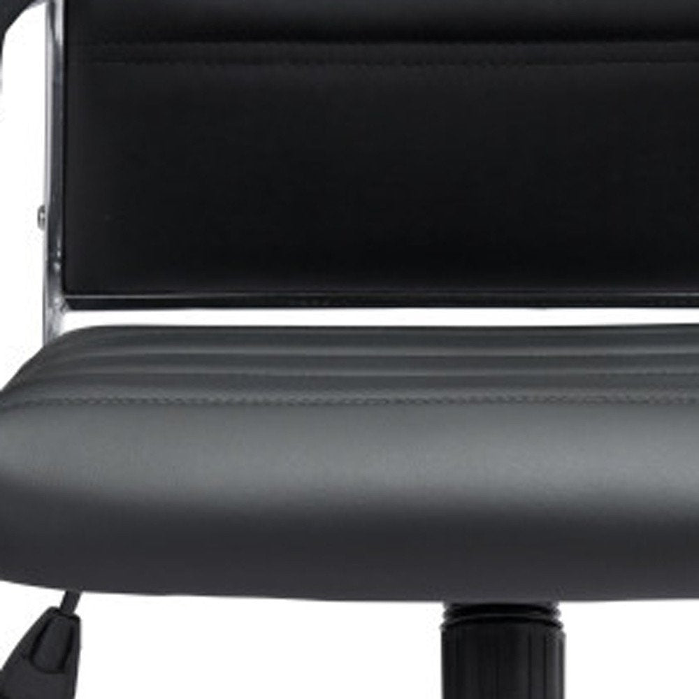 Silver and Black Adjustable Swivel Faux Leather Rolling Conference Office Chair  Warm Home View