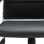 Silver and Black Adjustable Swivel Faux Leather Rolling Conference Office Chair  Warm Home View