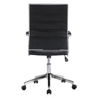 Silver and Black Adjustable Swivel Faux Leather Rolling Conference Office Chair  Warm Home View